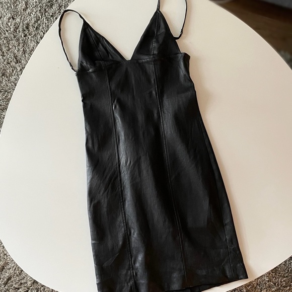 Alexander Wang Leather triangle top mini dress - Picture 1 of 13